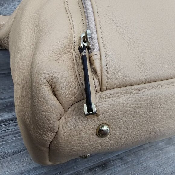 Calvin Klein Leather Beige Carryall Organizing Tote Shoulder Bag - Picture 13 of 14